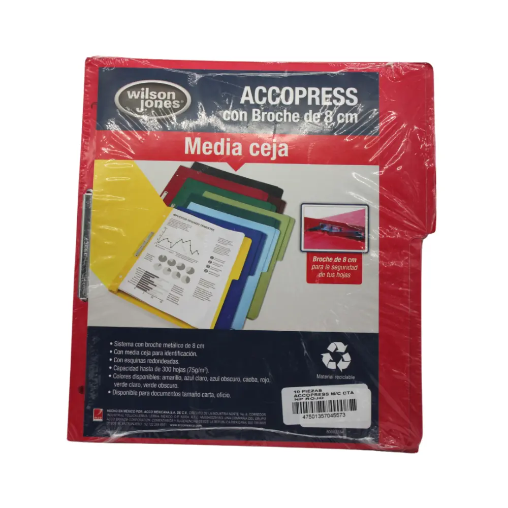 FOLDER ACCOPRESS C/BROCHE CARTA ROJO