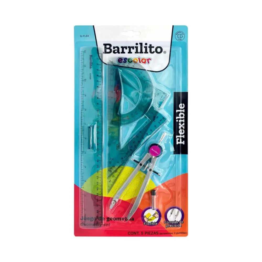 JUEGO DE GEOMETRIA BARRILITO IRROMPIBLE  G-FLEX