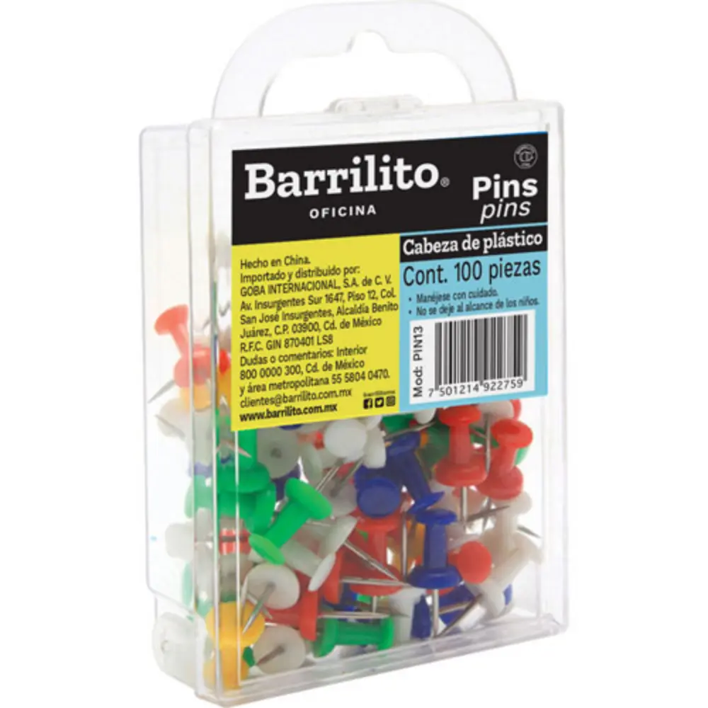 PINS BARRILITO PIN13 CAJA C/100 PZAS.