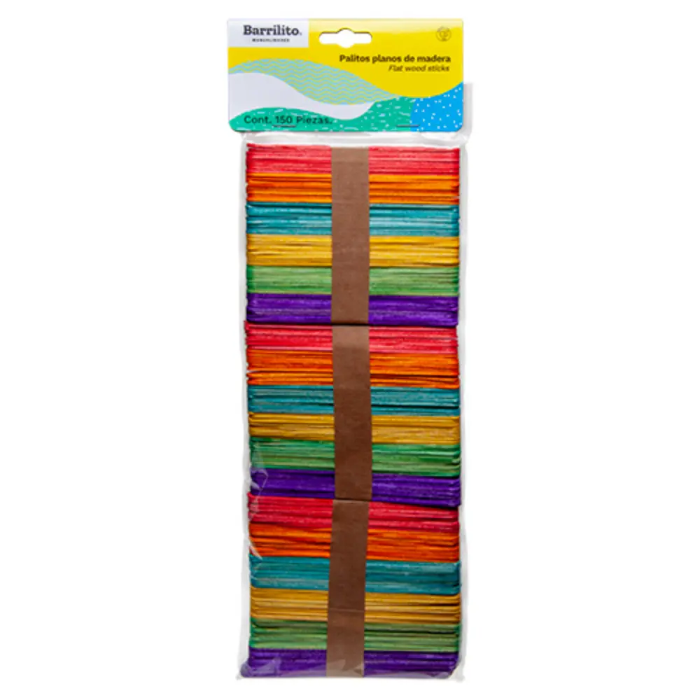 PALITO DE MADERA W001C DE COLOR PLANO BARRILITO C/225 GR.