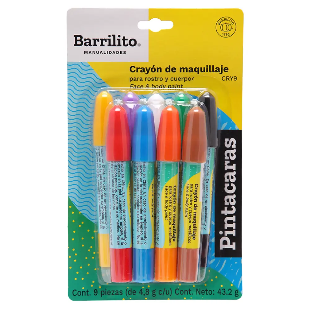 PINTA CARAS BARRILITO MOD.CRY9 CAJA C/9 PZ.