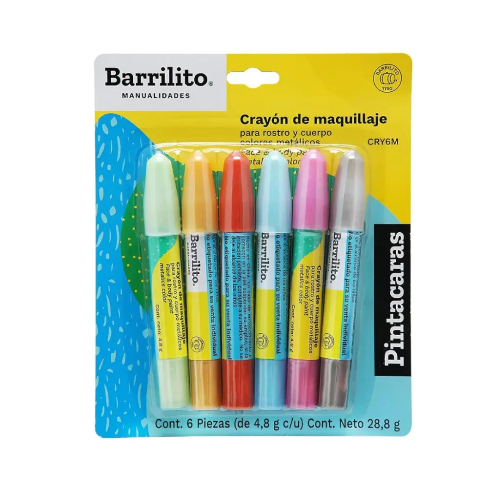 PINTA CARAS BARRILITO CRY6M PTE. C/6 METALICOS