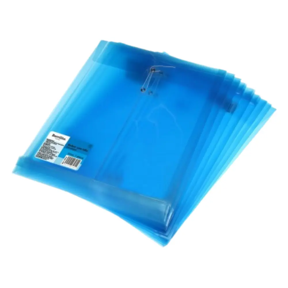 SOBRE DE PLASTICO BARRILITO CARTA AZUL