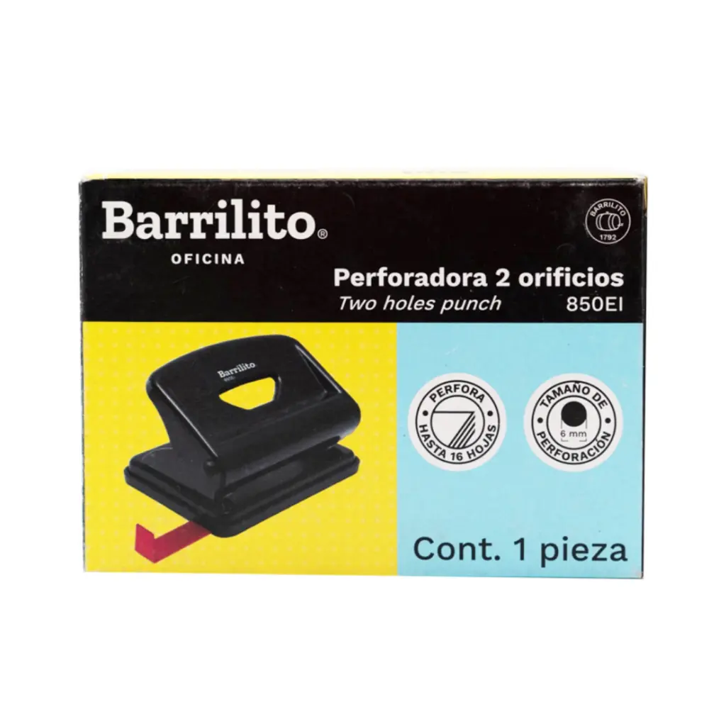 PERFORADORA BARRILITO MOD. 850-EI 8 CM. ESTUDIANTIL