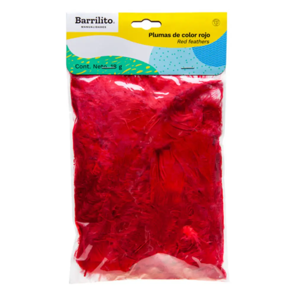 PLUMAS BARRILITO COLOR ROJO BOLSA C/18 GR.