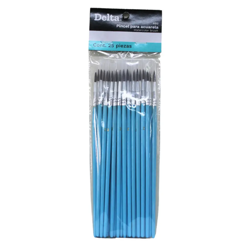 PINCEL DELTA P/ACUARELA NO.2 PD2 PTE. C/25 PZA