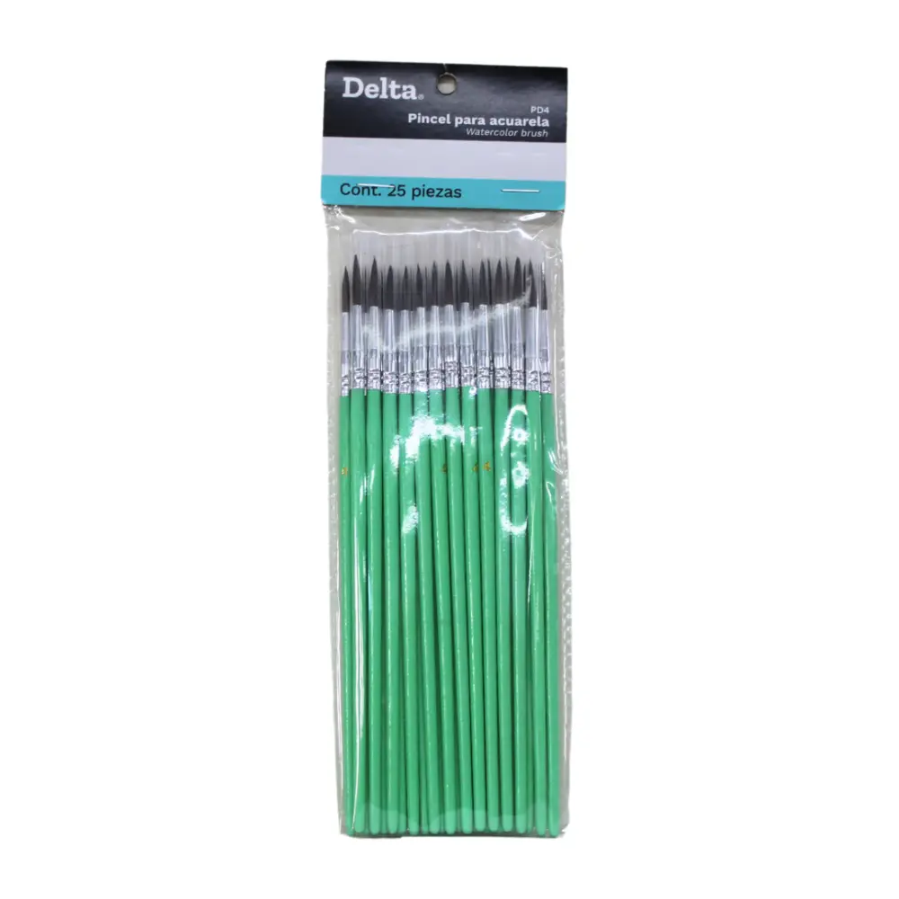 PINCEL DELTA P/ACUARELA NO.4 PD4 PTE. C/25 PZA