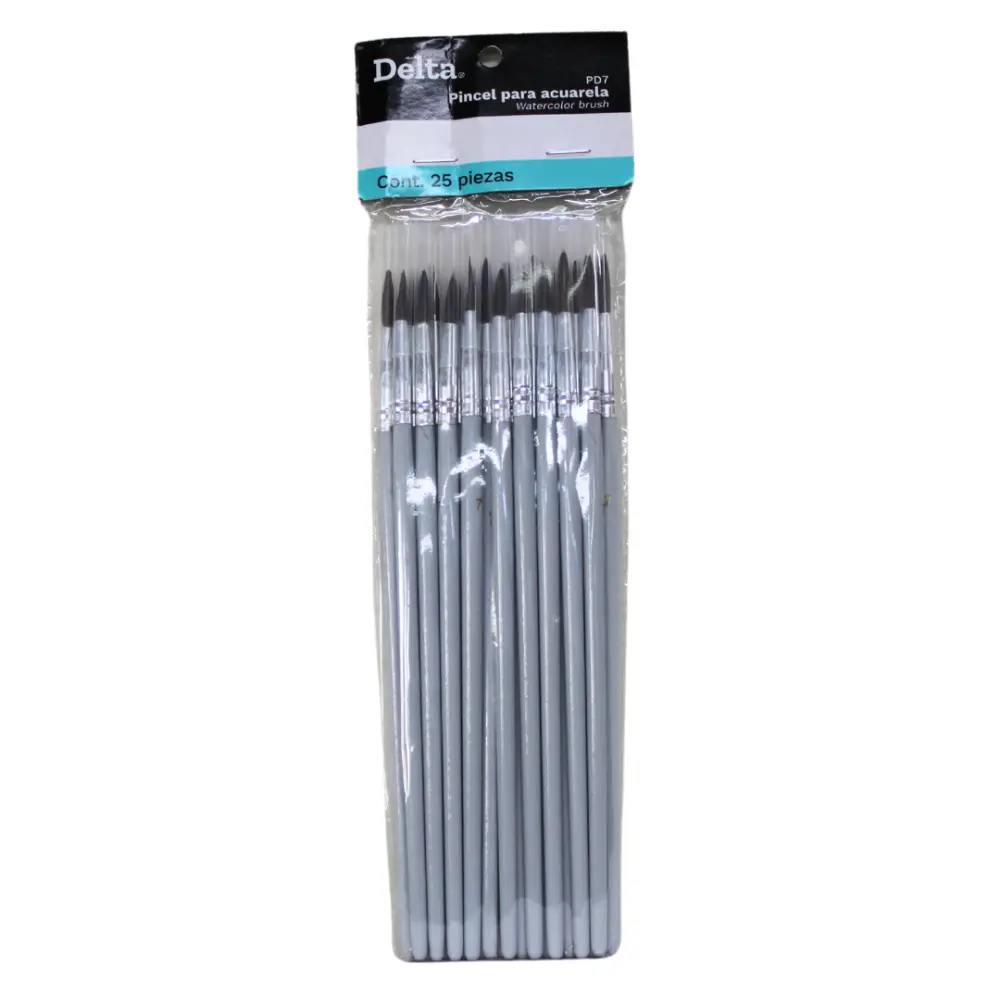 PINCEL DELTA P/ACUARELA NO.7 PD7 PTE. C/25 PZA