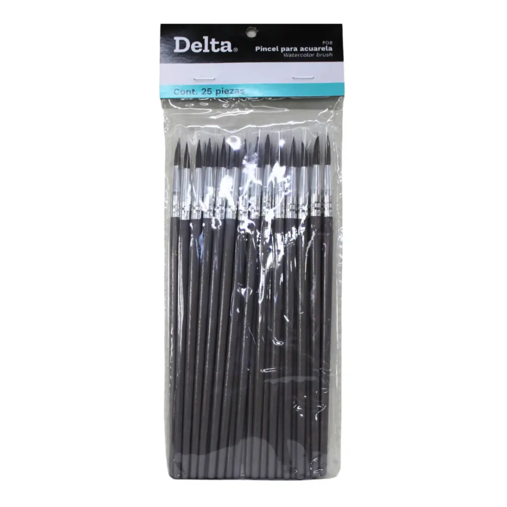 PINCEL DELTA P/ACUARELA NO.8 PD8 PTE. C/25 PZA