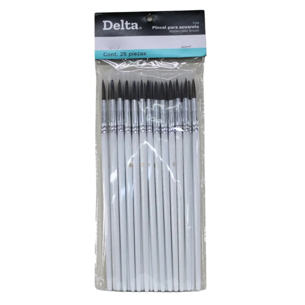 PINCEL DELTA P/ACUARELA NO.9 PD9 PTE. C/25 PZA.