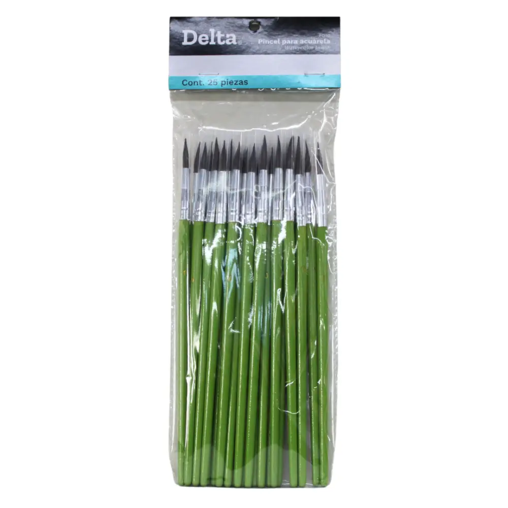 PINCEL DELTA P/ACUARELA NO.10 PD10 PTE. C/25 PZ
