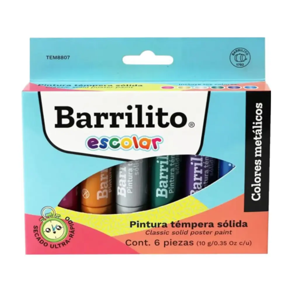 PINTURAS TEMPERA SOLIDA METALICA EN BARRA BARRILITO TEM8807
