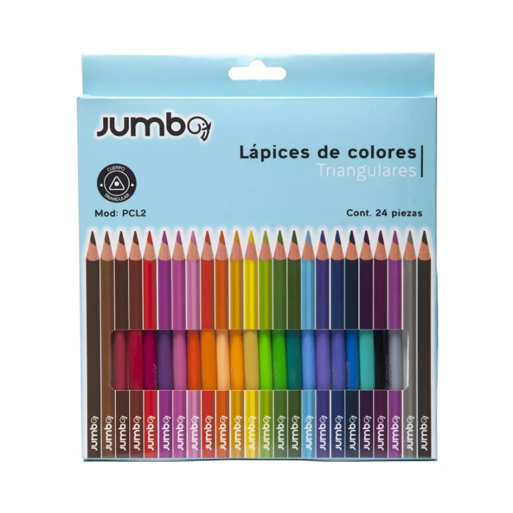 COLORES TRIANGULARES MARCA JUMBO C/24 LARGOS