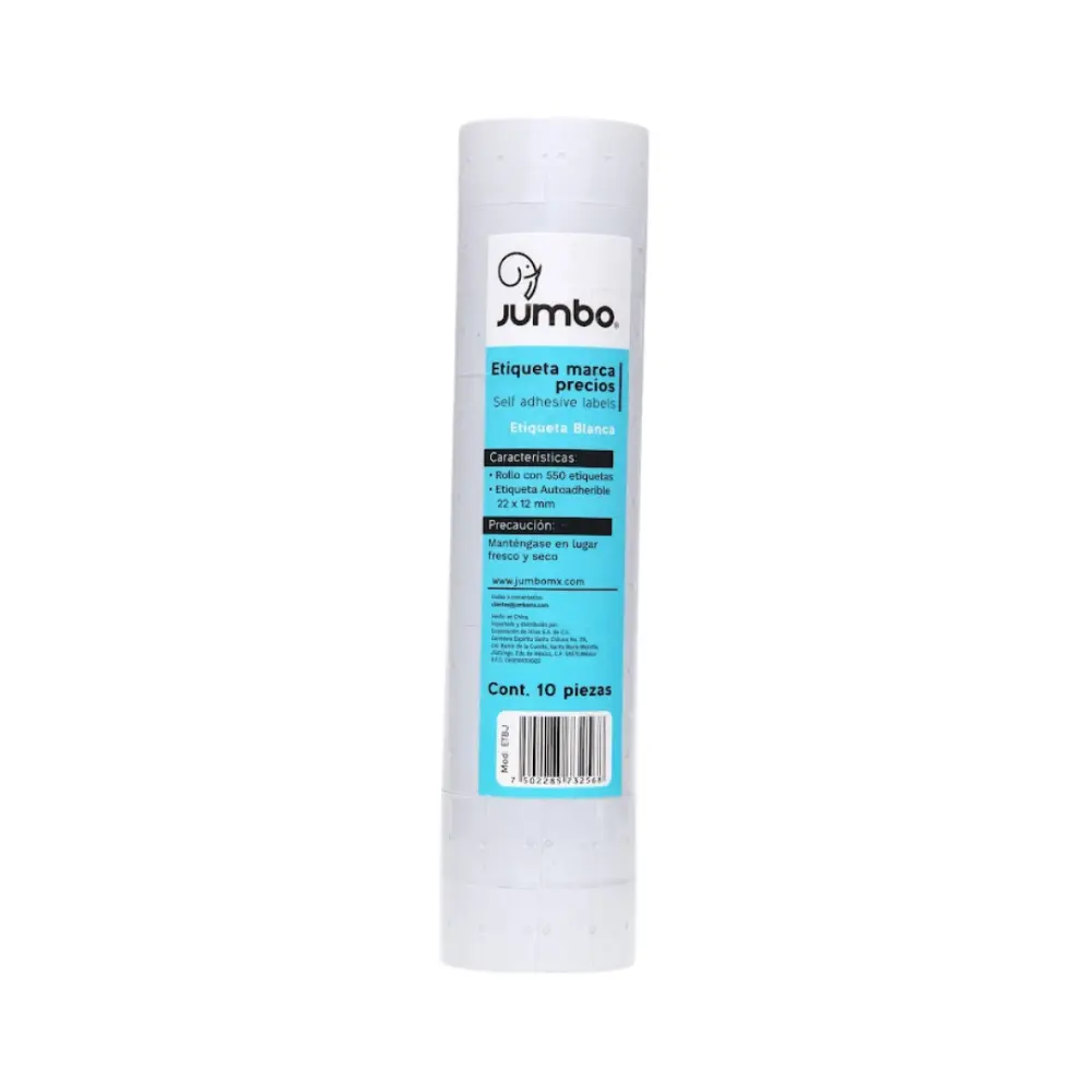 ETIQUETAS JUMBO PET2 BLANCA PTE. C/10 ROLLOS