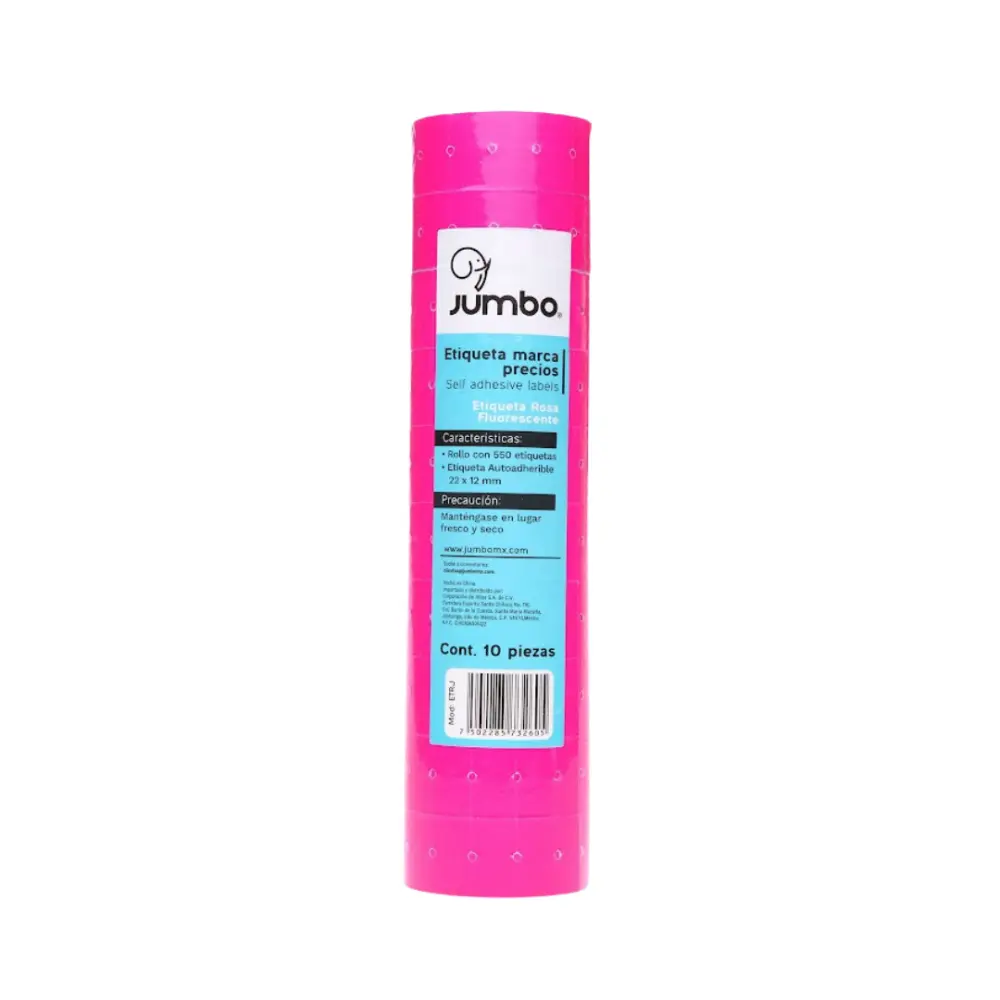 ETIQUETAS JUMBO ROSA PTE. C/10 ROLLOS