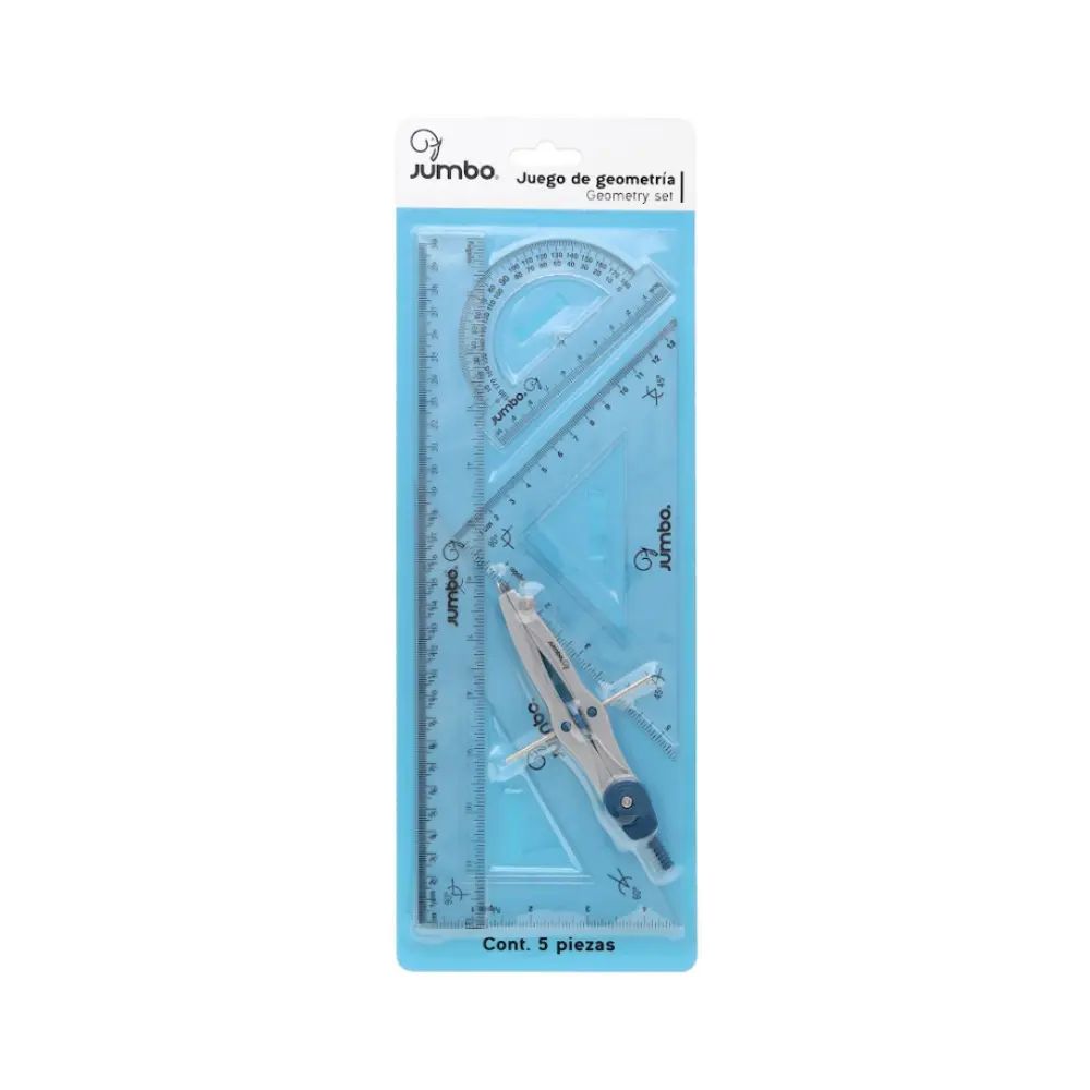 JUEGO DE GEOMETRIA JUMBO C/COMPAS PRECISION PLASTICO