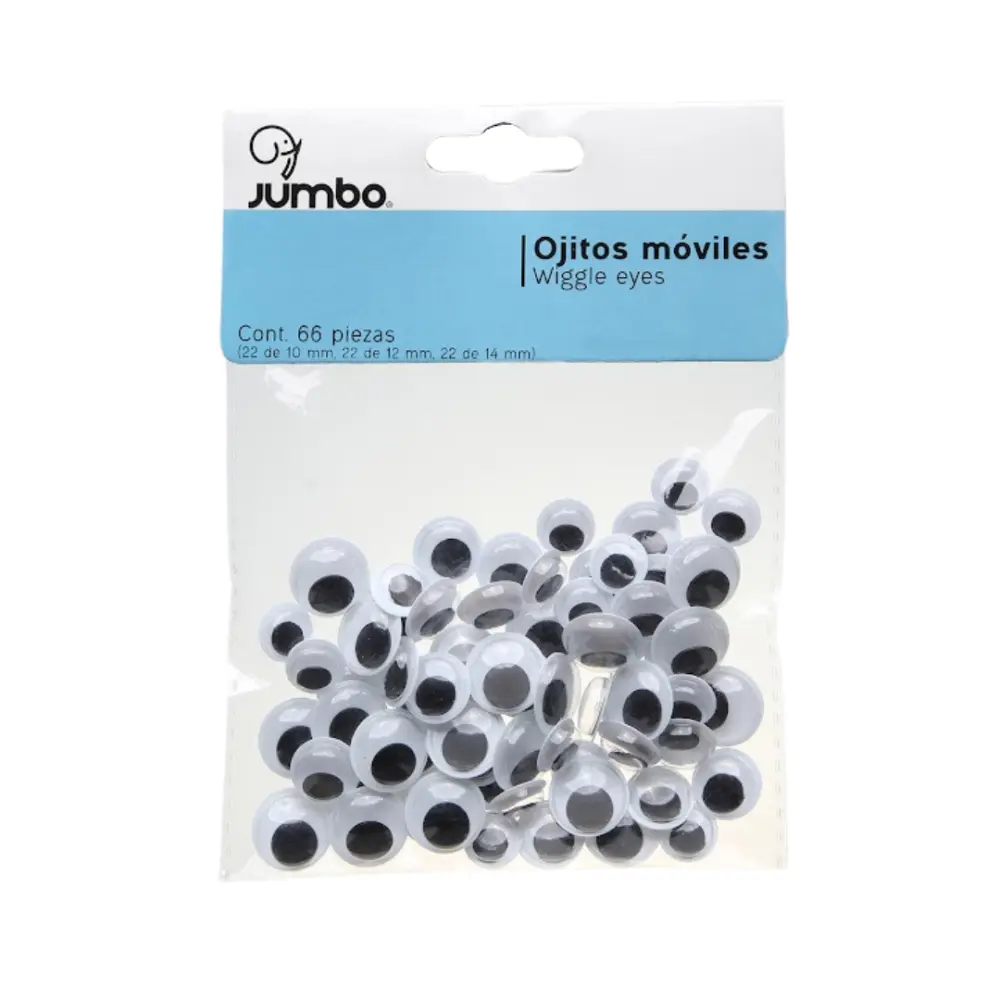 OJITOS MOVILES JUMBO BLANCO Y NEGRO POM1/OMO9J C/66 PZAS
