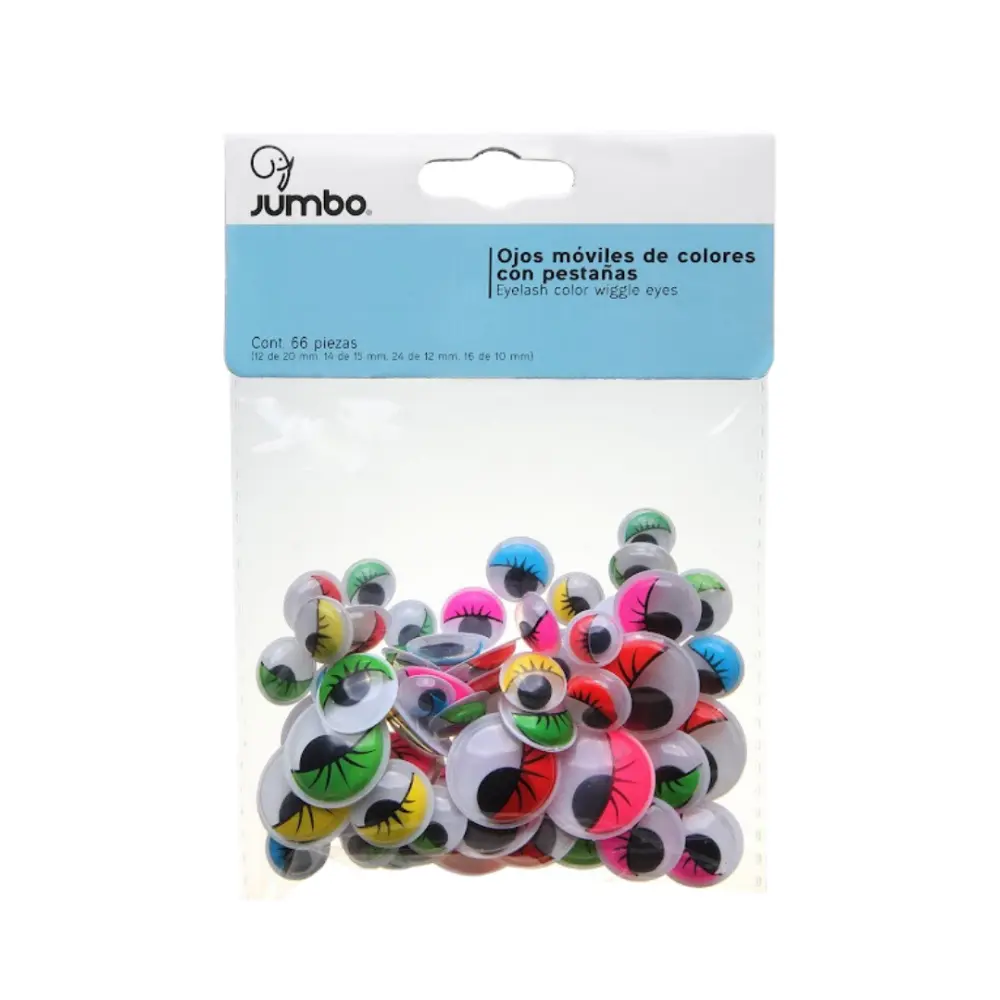 OJITOS MOVILES JUMBO DE COLOR POM2/OMO5J C/66 PZAS.