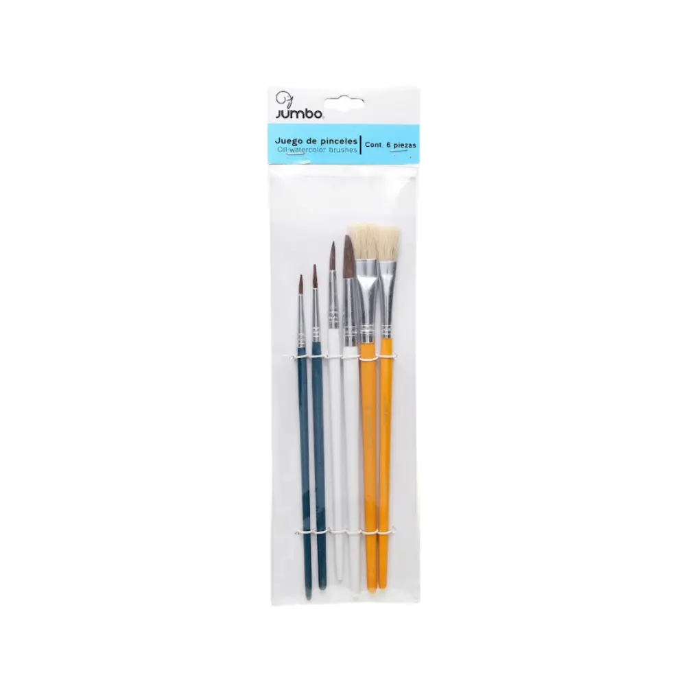 PINCEL JUMBO MOD. PPIN6 / KP6J P/ACUARELA PTE. C/6 PZAS.
