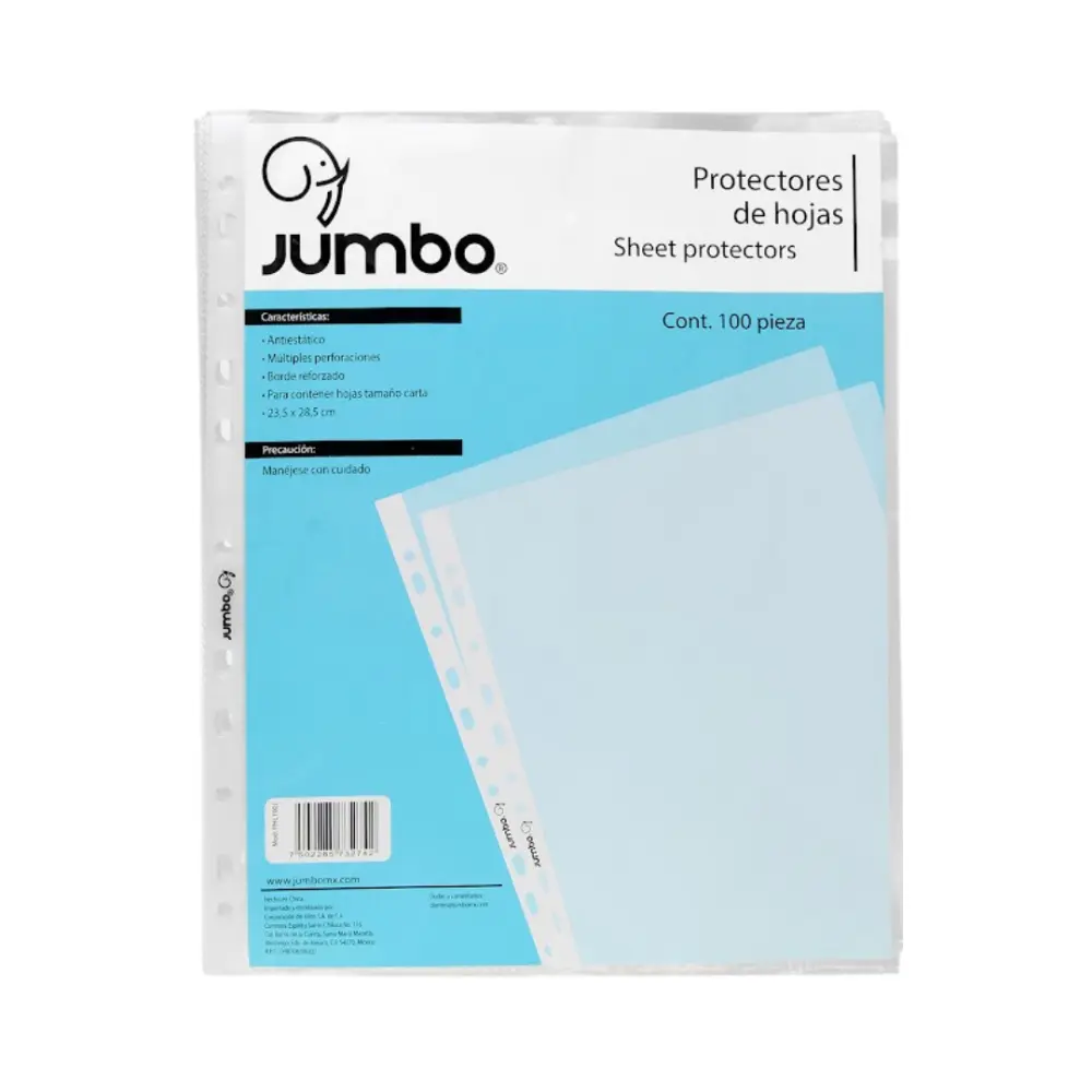 MICA PROTECTORA JUMBO CARTA PPH1 PTE. C/100 PZAS.