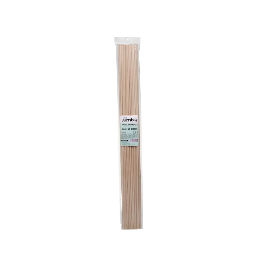 PALITO DE MADERA REDONDO 60 CM. X 6MM JUMBO BOLSA C/25