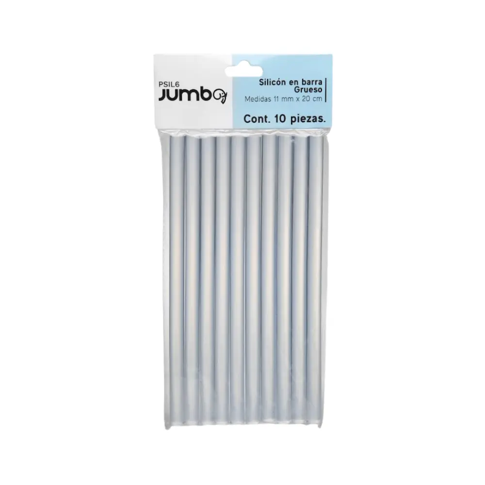 SILICON EN BARRA GRUESO JUMBO BOLSA C/10 PZAS.