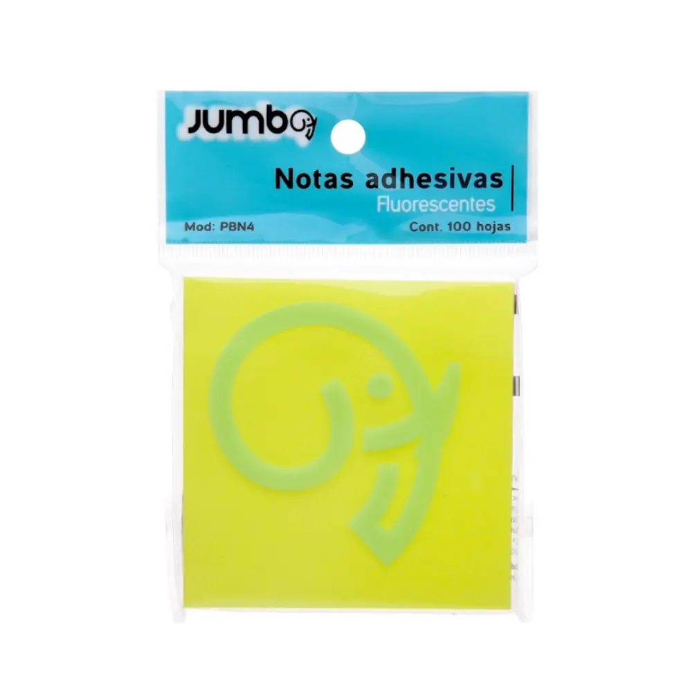 BLOCK DE NOTAS ADHESIVAS JUMBO 3X3 FLUORECENTE 100 H. PBN4