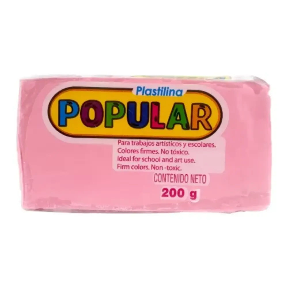 PLASTILINA POPULAR 200 GRS ROSA