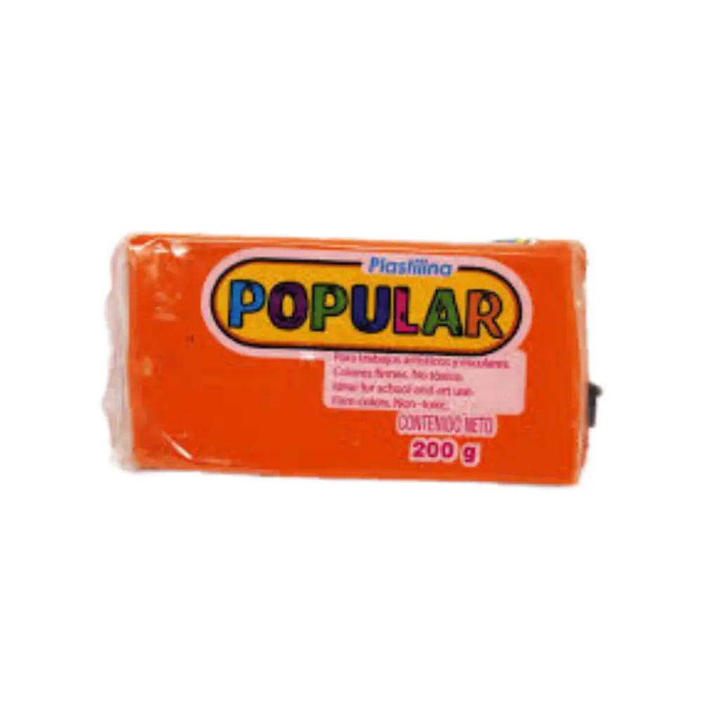 PLASTILINA POPULAR 200 GRS NARANJA