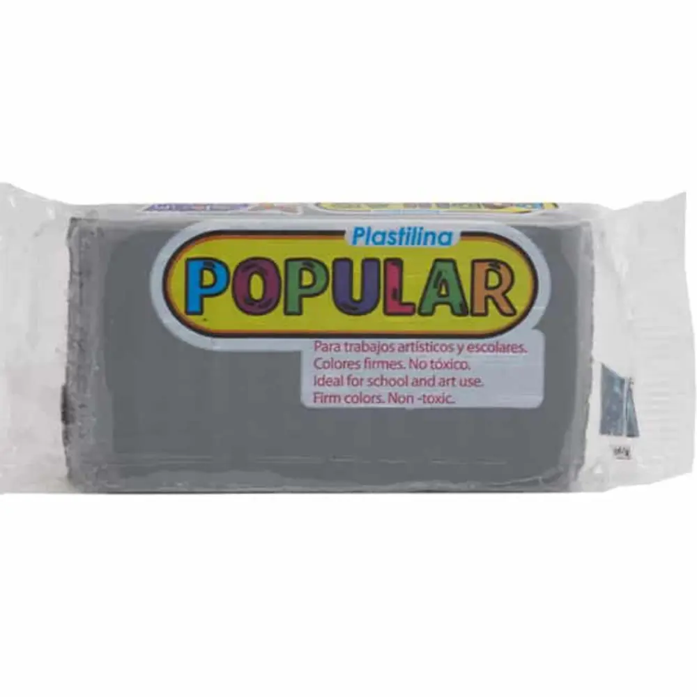 PLASTILINA POPULAR 200 GRS GRIS