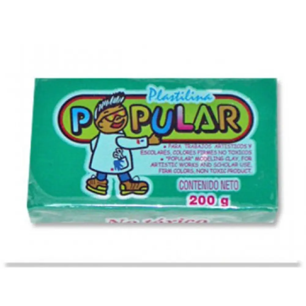PLASTILINA POPULAR 200 GRS VERDE CLARO
