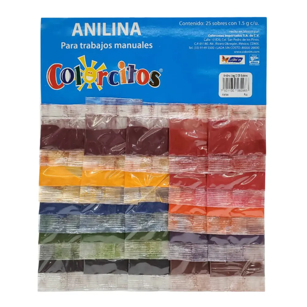 ANILINA COLORCITOS BLISTER C/25 PZAS. SURTIDA