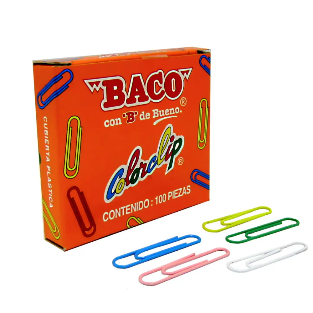 CLIP DE COLORES BACO NO.1 C/100 PZAS