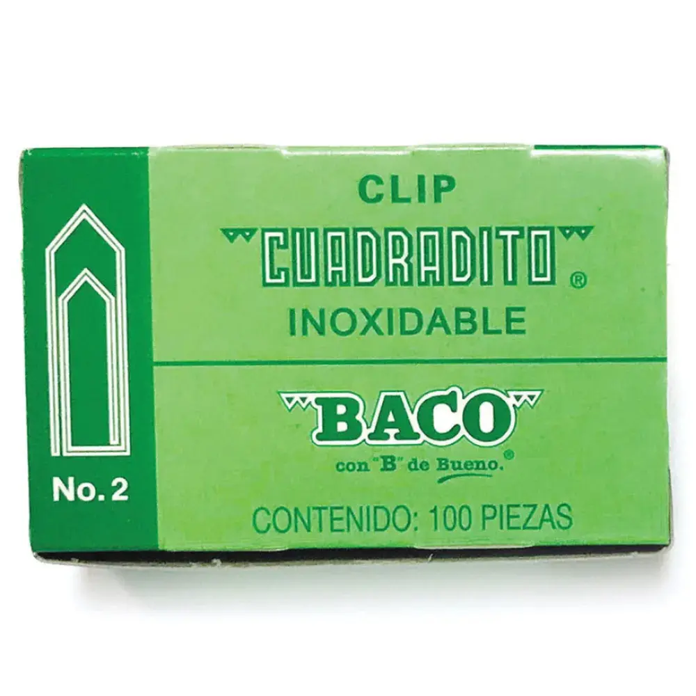 CLIP BACO CUADRADITO NO.2 C/100