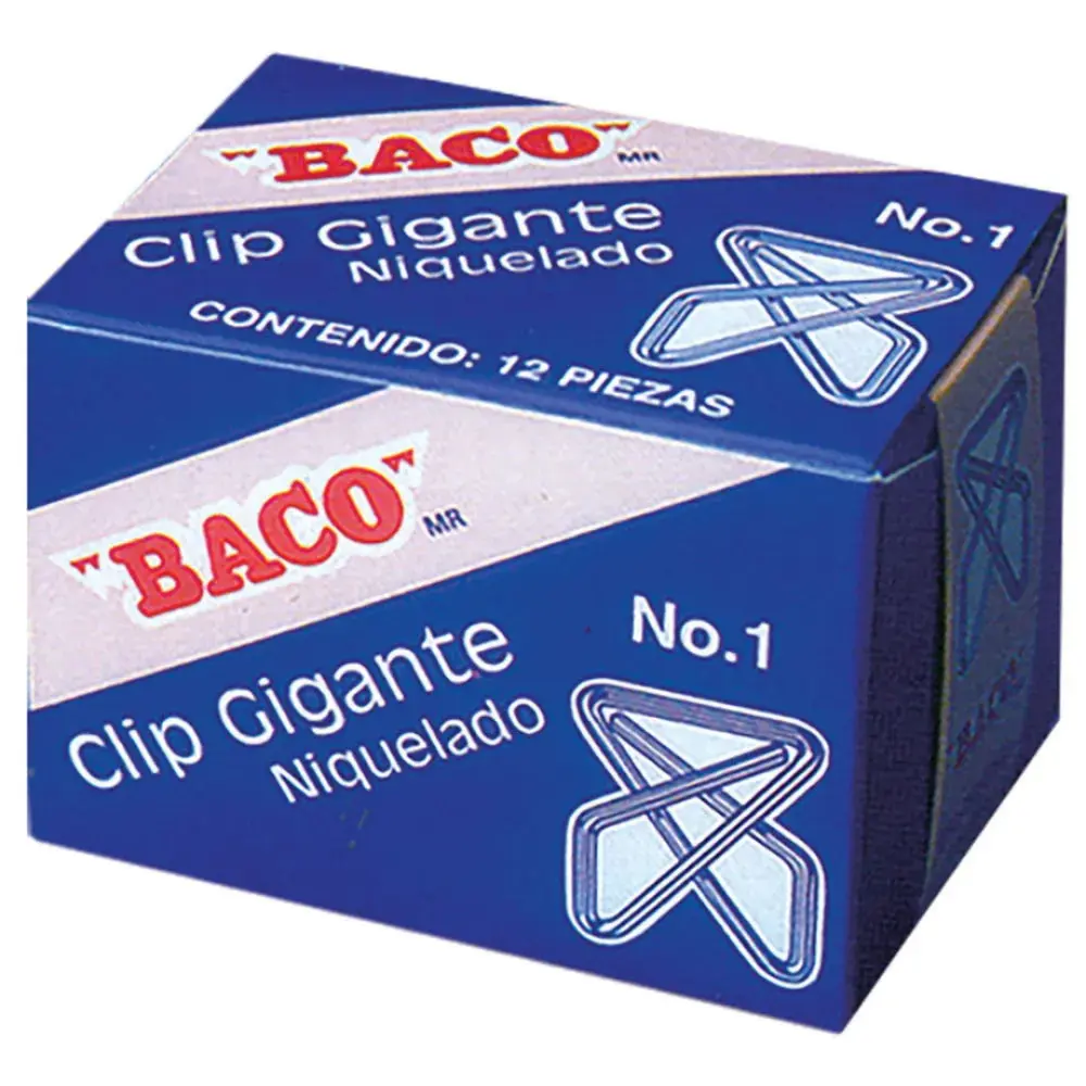 CLIP BACO GIGANTE NO.1 CAJA CON 12 PZAS