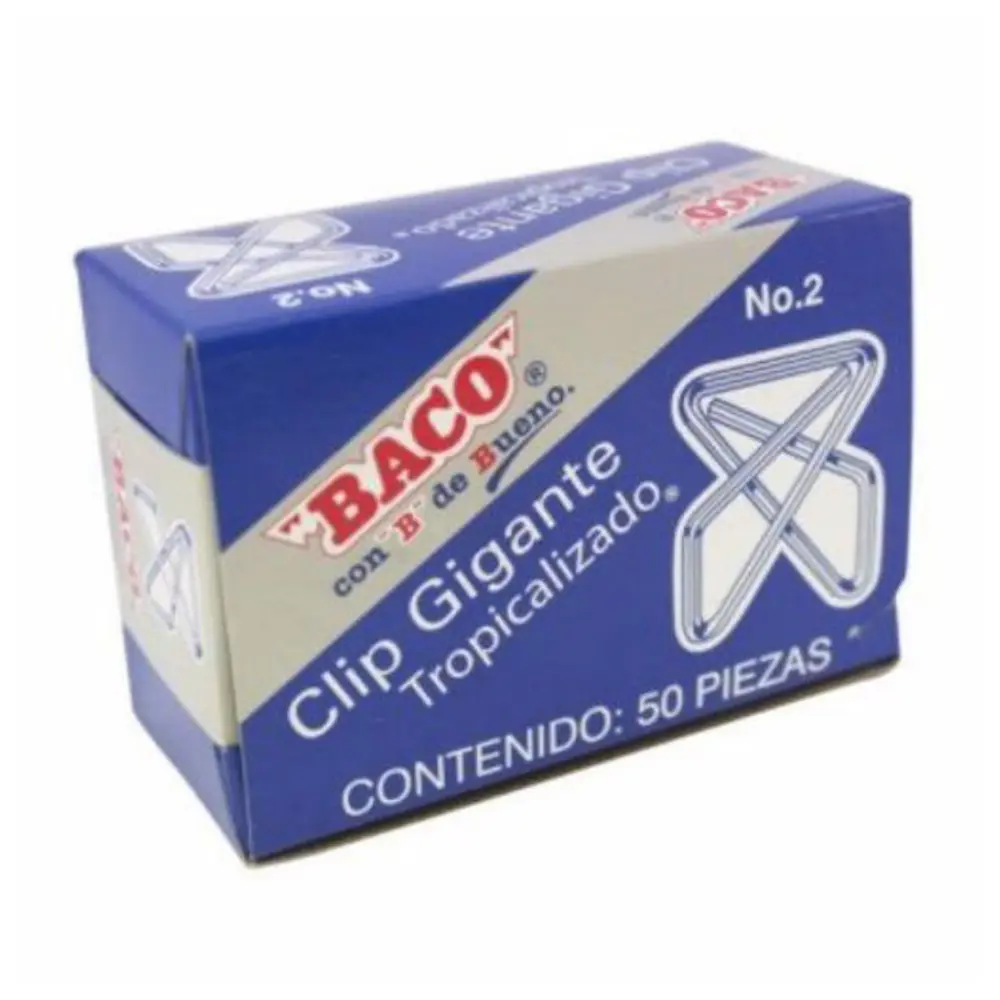 CLIP BACO GIGANTE NO.2 CAJA CON 50 PZAS.