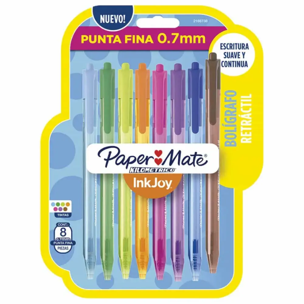 BOLIGRAFO KILOMETRICO 100 RT P/FINO BLISTER C/8 COLORES