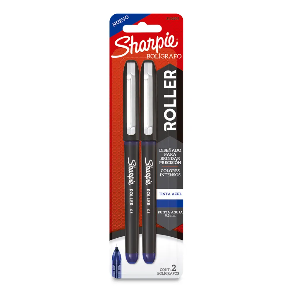 BOLIGRAFO ROLLER SHARPIE P/ULTRAFINO AZUL C/2 PZAS.