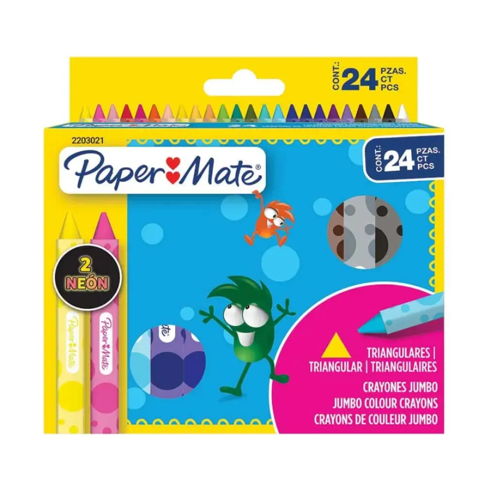 CRAYON PAPER MATE TRIANGULAR C/24 JUMBO