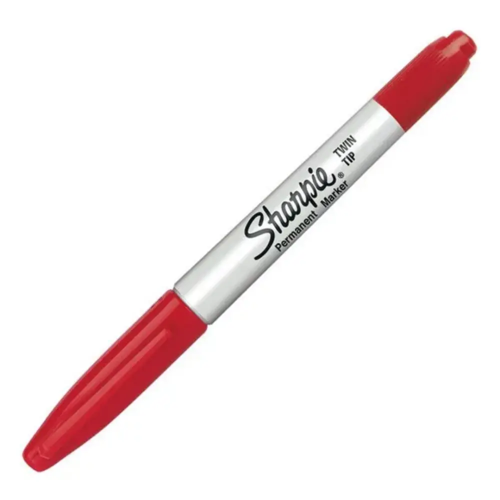 MARCADOR SHARPIE TWIN TIP DOBLE PUNTA ROJO