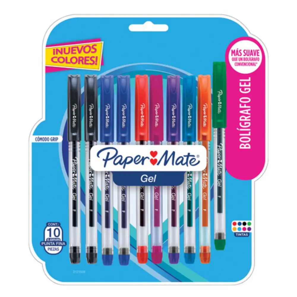 BOLIGRAFO GEL PAPER MATE BLISTER C/10 PZAS SURTIDAS.