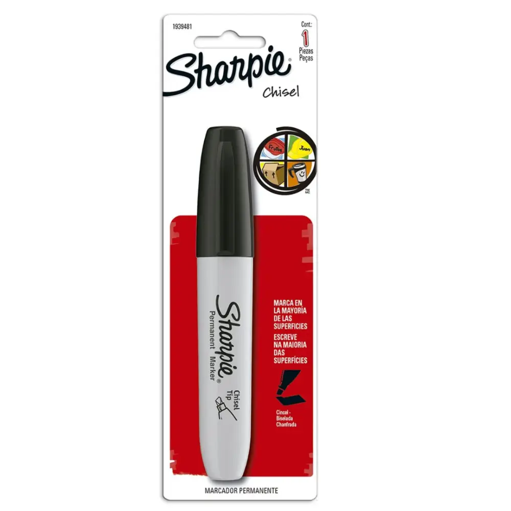 MARCADOR SHARPIE CHISEL PERMANENTE NEGRO