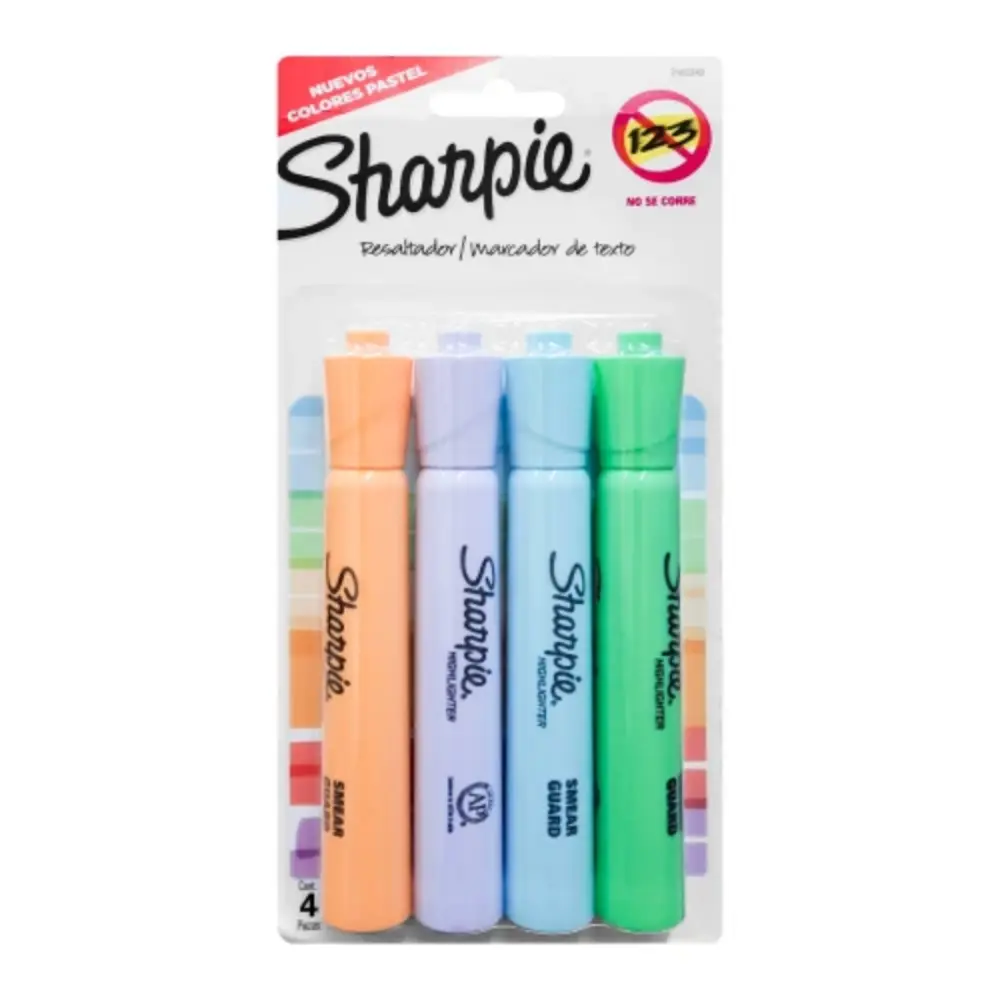 RESALTADOR SHARPIE PASTEL PTE. C/4 PZAS.