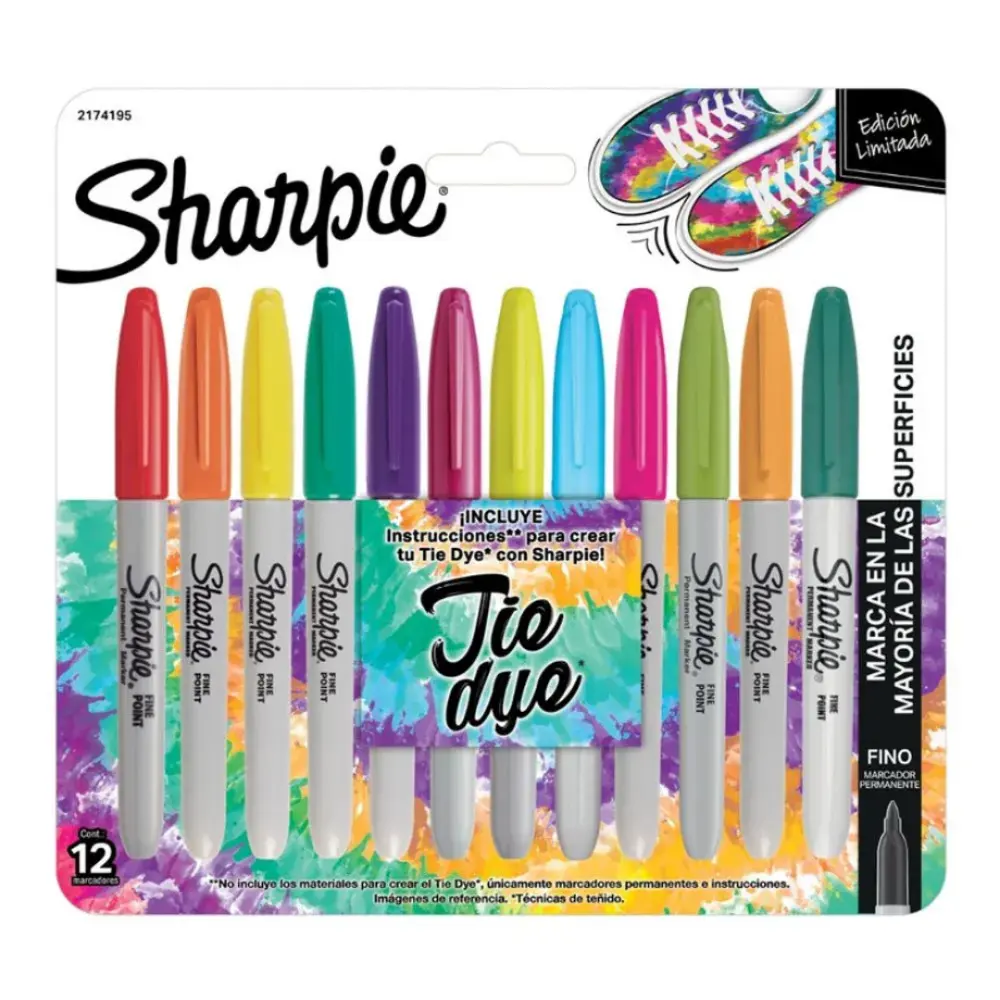 MARCADOR SHARPIE TIE DYE PTE. C/12 PZAS. SURTIDOS