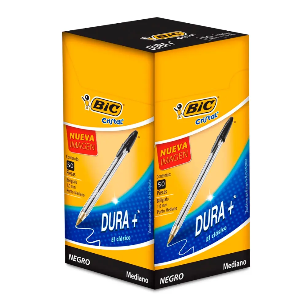 BOLIGRAFO BIC 862758 DURA MAS P/M NEGRO CAJA C/50 PZAS.