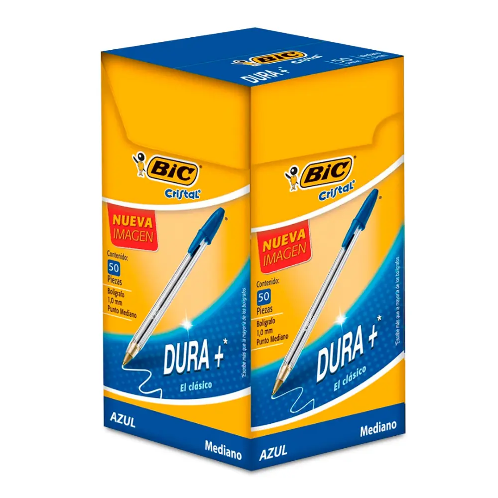 BOLIGRAFO BIC 862757 DURA MAS P/M AZUL CAJA C/50 PZAS.
