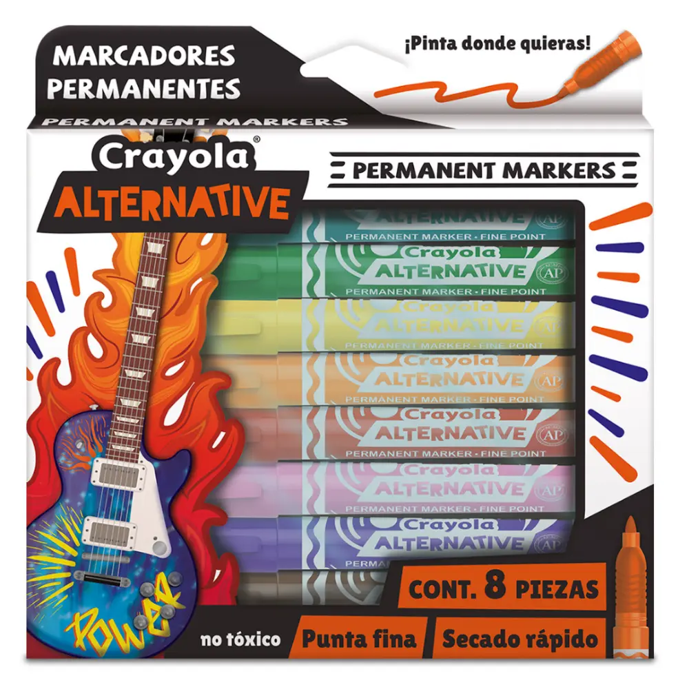 MARCADOR CRAYOLA PERMANENTE ALTERNATIVE P/FINO C/8