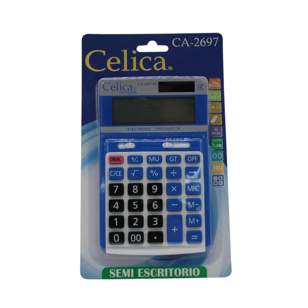 CALCULADORA CELICA MOD. CA-2697-BE 12 DIG. AZUL