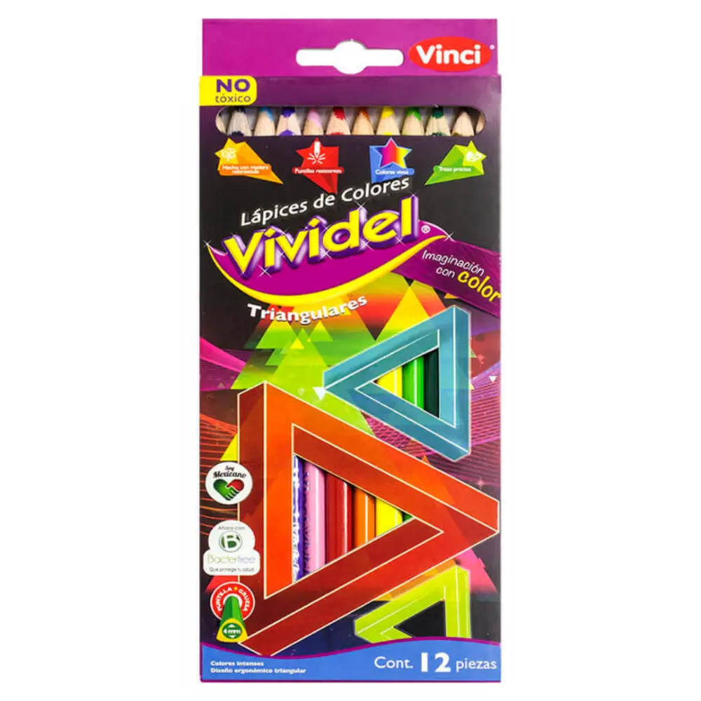 COLORES VIVIDEL TRIANGULAR C/12 PZAS.