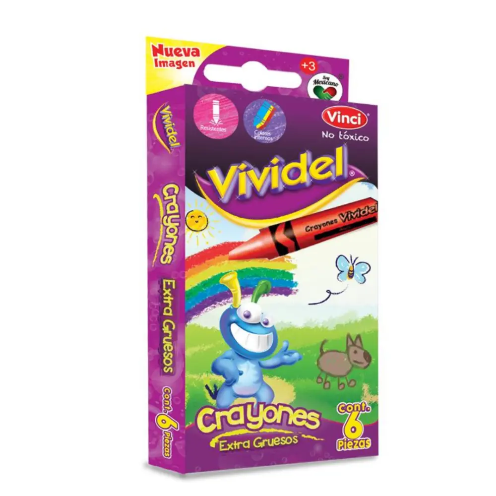 CRAYONES VIVIDEL EXTRA/GRUESO C/6